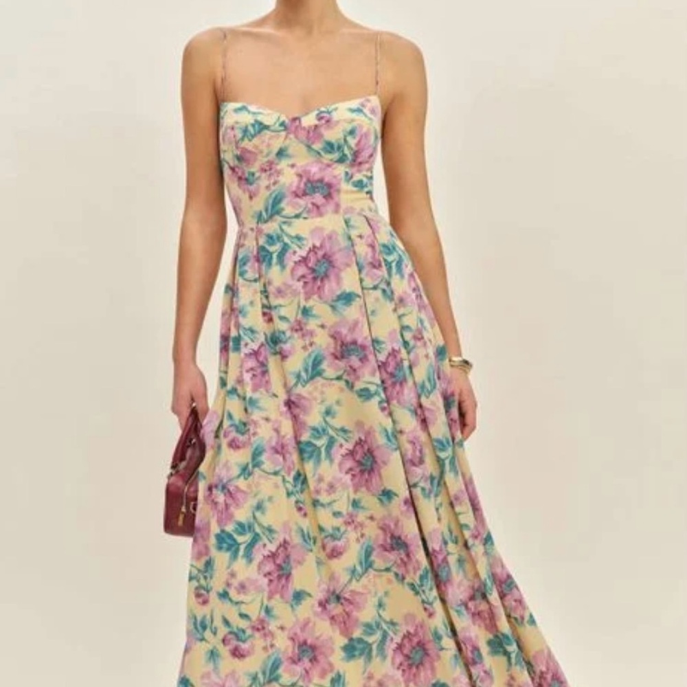 NWT Reformation Jaelyn Dress size 2 Floral Spaghetti Strap Maxi Dress